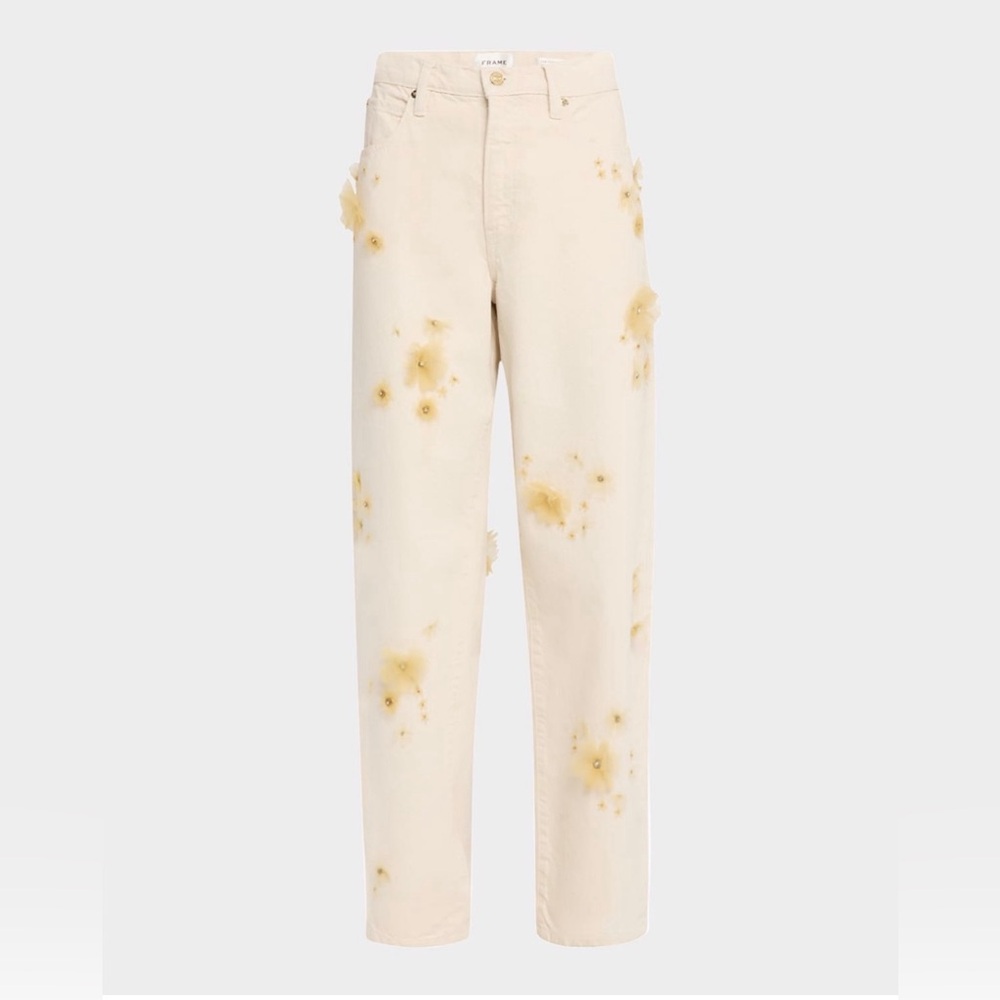 Frame Denim Cream Straight Leg Jeans
